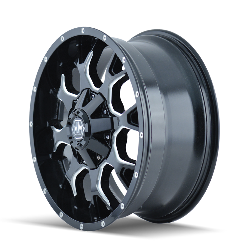 Mayhem 8015 Warrior 17x7.5 / 5x110 BP / 30mm Offset / 72.62mm Hub Black w/ Milled Spokes Wheel-thumbmail-2