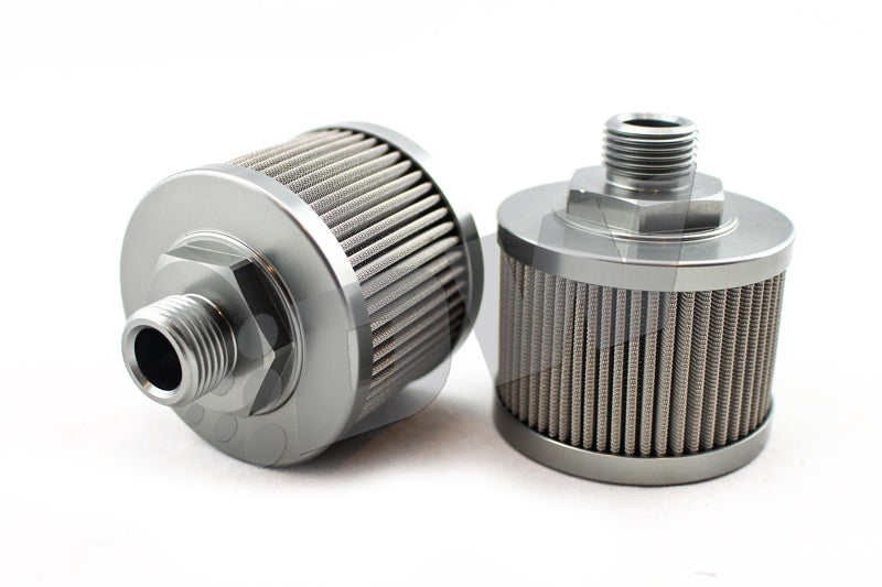DeatschWerks Stainless Steel 8AN 100 Micron Universal Fuel Pump Pre-Filter-thumbmail-1
