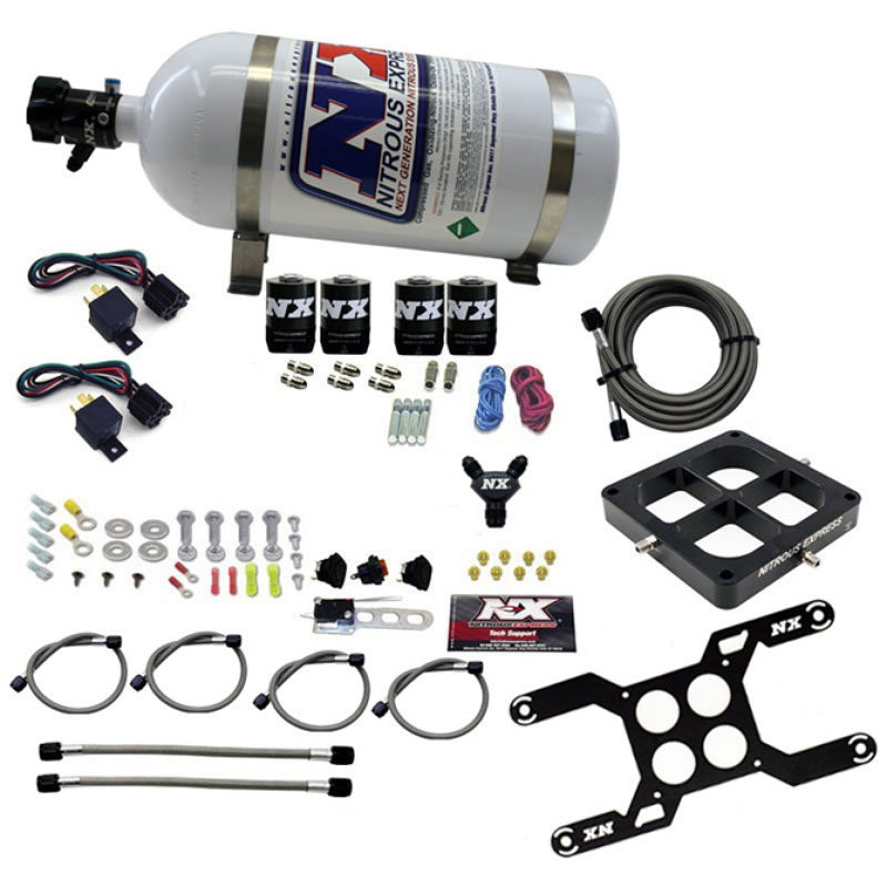 Nitrous Express Dominator Dual Stage Billet Crossbar Nitrous Kit (50-300 & 100-500HP) w/10lb Bottle-thumbmail-1