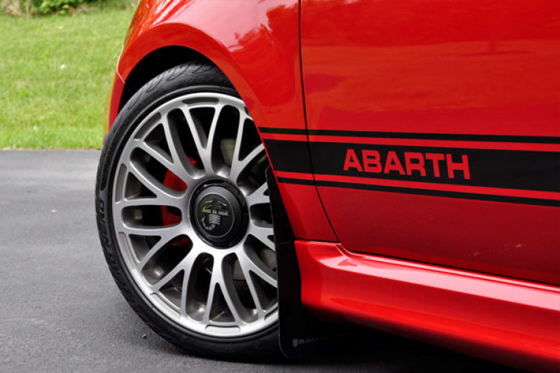 Rally Armor 12-18 Fiat 500 (Pop/Sport/Lounge/Abarth) Black UR Mud Flap w/ Red Logo-thumbmail-3