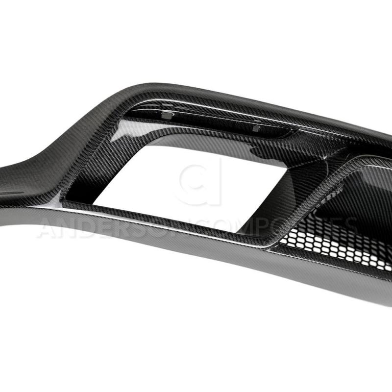 Anderson Composites 15-16 Ford Mustang R-Style Carbon Fiber Rear Valance (for Quad Tip Exhaust)-thumbmail-4
