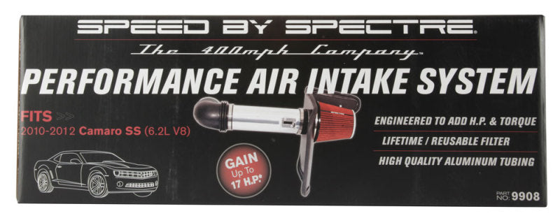 Spectre 10-12 Chevy Camaro V8-6.2L F/I Air Intake Kit - Clear Anodized w/Red Filter-thumbmail-19