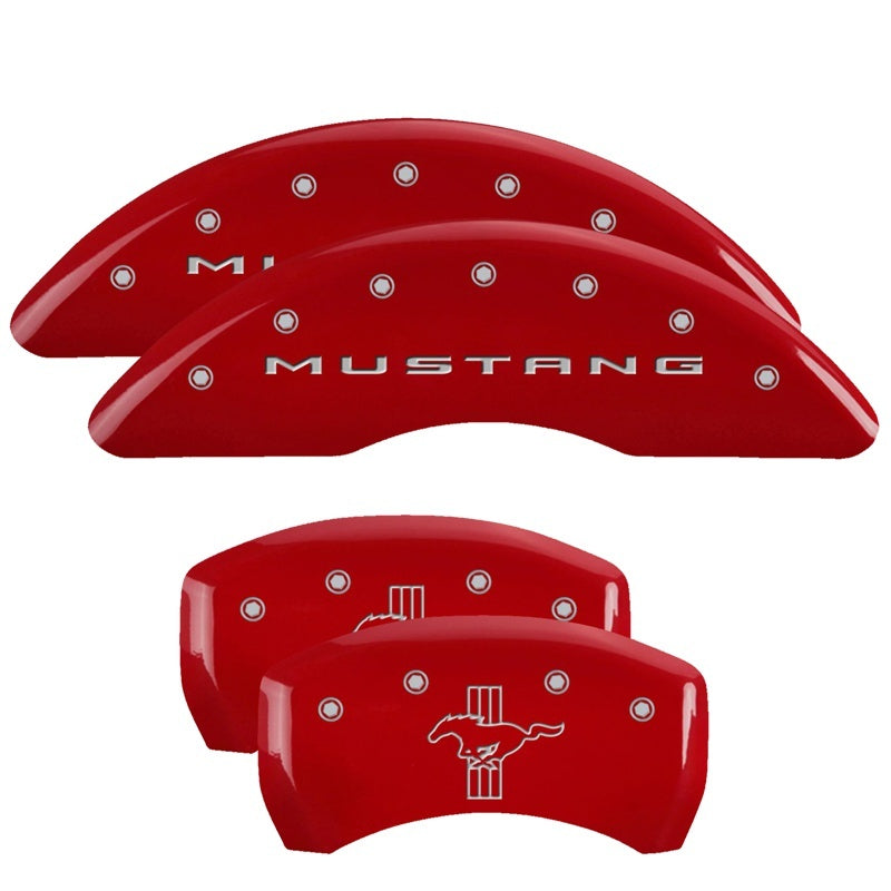 MGP 4 Caliper Covers Engraved Front 2015/Mustang Engraved Rear 2015/Bar & Pony Red finish silver ch-thumbmail-2