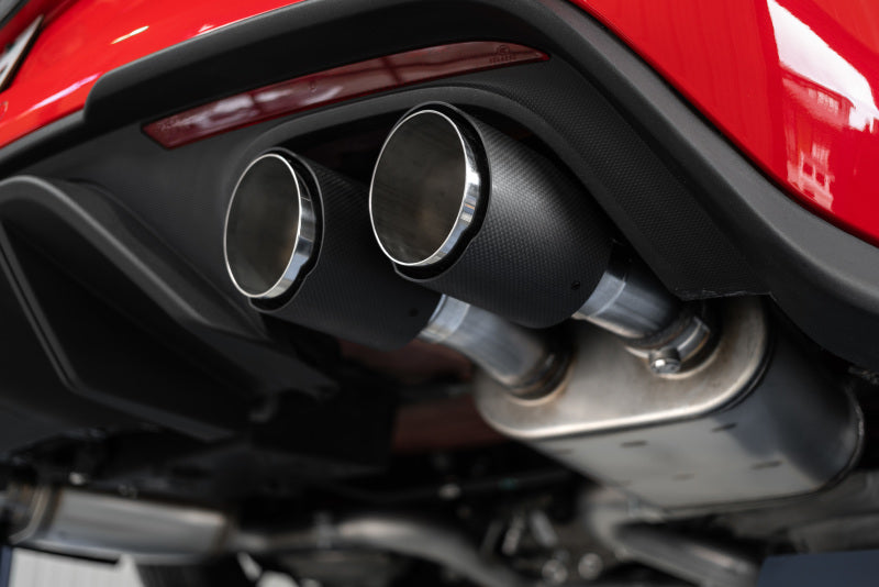 MBRP 18-20 Ford Mustang GT 5.0 w/ Quad Tip Active Exhaust Cat Back Split Rear T304 w/ Carb Fib Tips-thumbmail-3