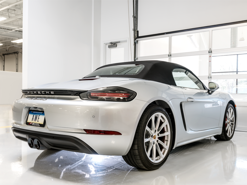 AWE Tuning Porsche 718 Boxster / Cayman Track Edition Exhaust - Diamond Black Tips-thumbmail-11
