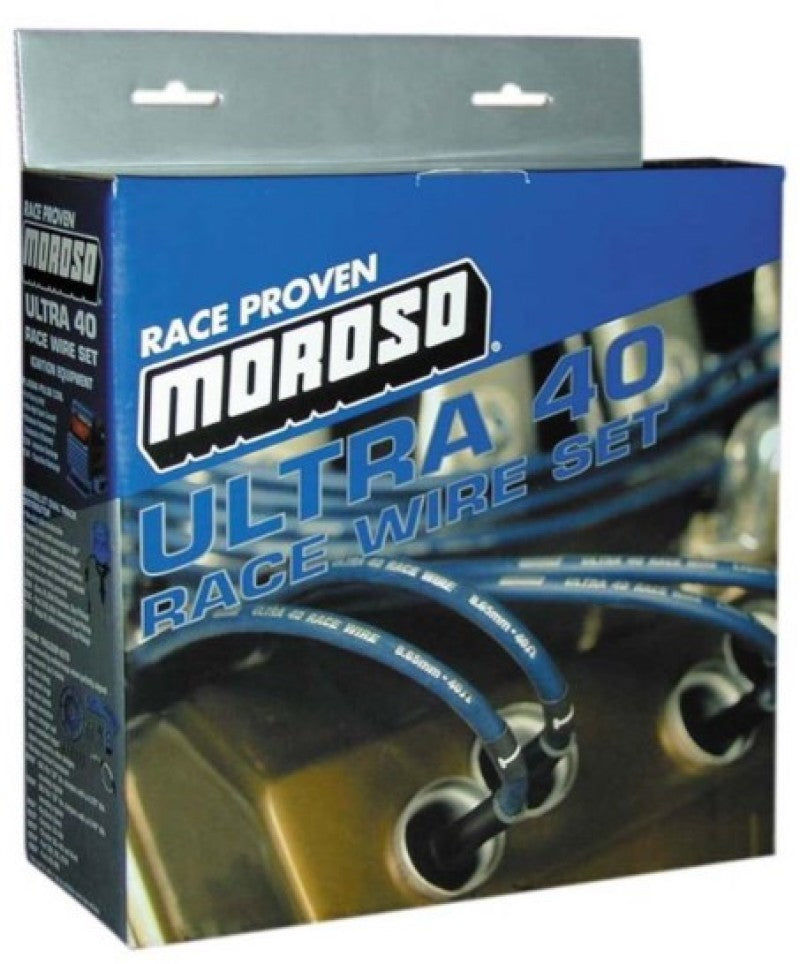 Moroso GM LS Ignition Wire Set - Ultra 40 - Sleeved - 8in - Blue-thumbmail-1