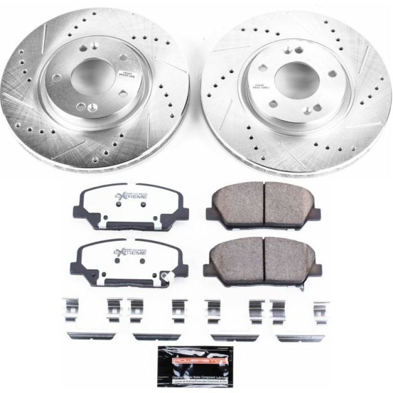 Power Stop 13-15 Hyundai Veloster Front Z26 Street Warrior Brake Kit-thumbmail-1