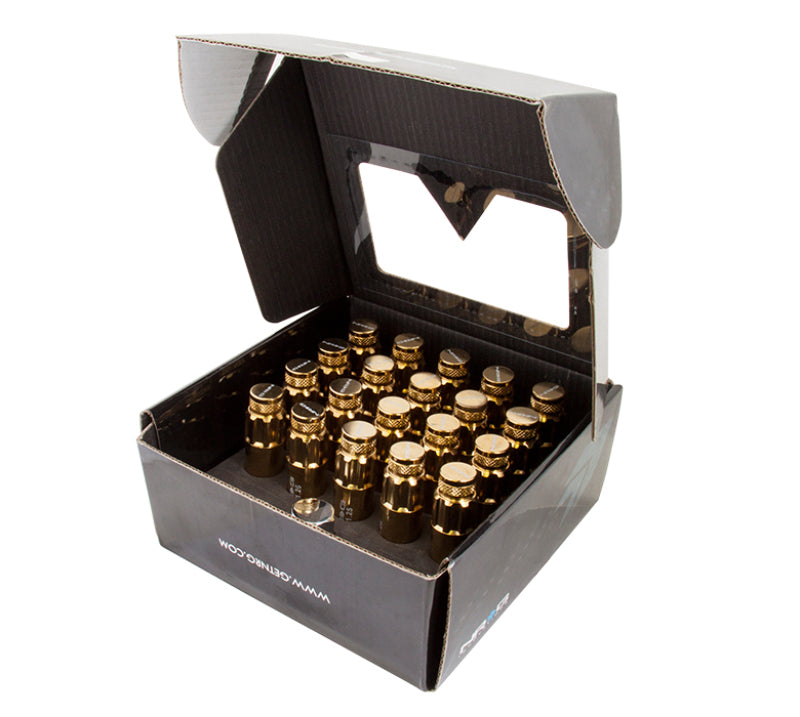 NRG 700 Series M12 X 1.25 Steel Lug Nut w/Dust Cap Cover Set 21 Pc w/Locks & Socket - Chrome Gold-thumbmail-5