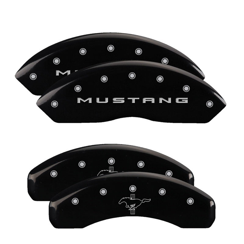 MGP 4 Caliper Covers Engraved Front 2015/Mustang Engraved Rear 2015/Bar & Pony Black finish slvr ch-thumbmail-2