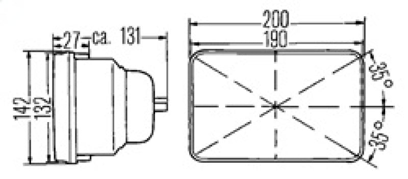 Hella Vision Plus 8in x 6in Sealed Beam Conversion Headlamp Kit (Legal in US for MOTORCYLCES ONLY)-thumbmail-9