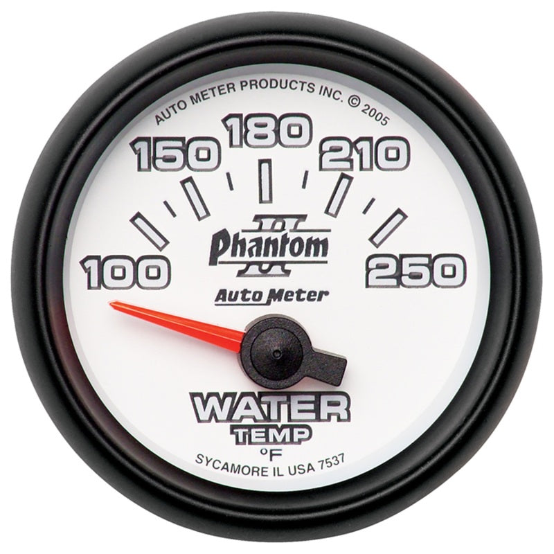 Autometer Phantom II 52.4mm SSE 100-250 Deg F Water Temperature Gauge-thumbmail-1