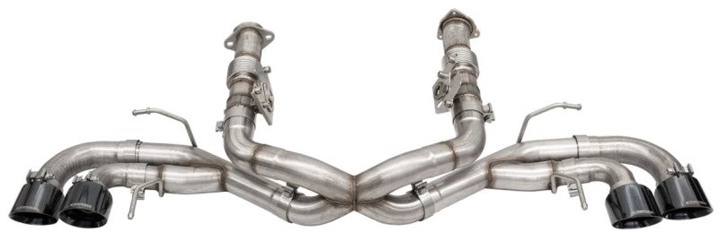 Corsa 2020 Corvette C8 3in Xtreme Cat-Back Exhaust 4.5in Blk Quad Tips - Integrates stock AFM Valve-thumbmail-3