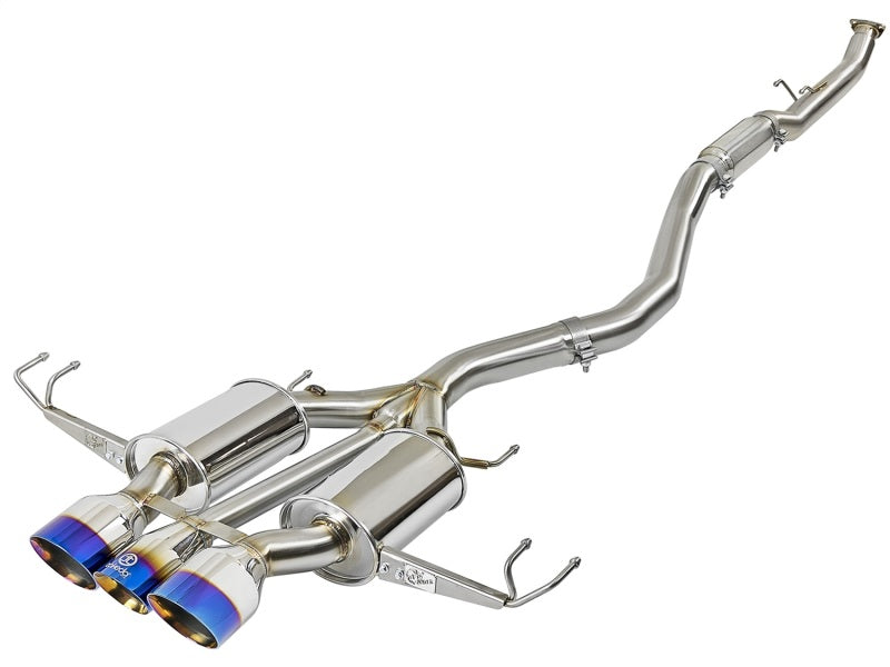 aFe Takeda 3in 304 SS Cat-Back Exhaust w/ Blue Flame Tips 2017+ Honda Civic Type R I4 2.0L (t)-thumbmail-1