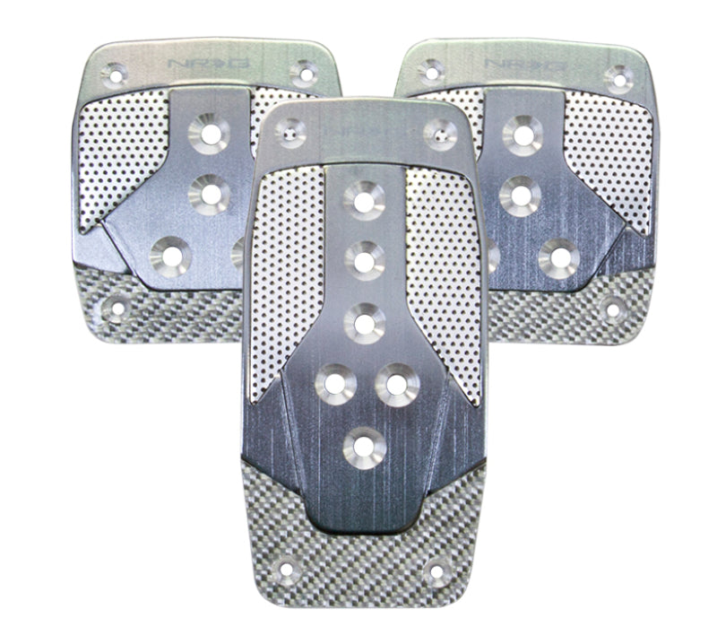 NRG Aluminum Sport Pedal M/T - Gunmetal w/Silver Carbon-thumbmail-2