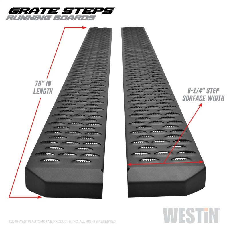 Westin Grate Steps Running Boards 75 in - Textured Black-thumbmail-9