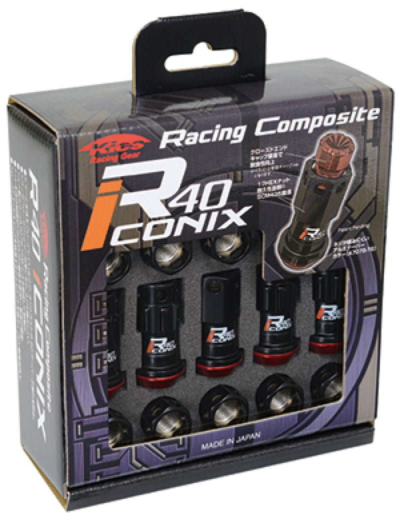 Project Kics 12X1.25 R40 Iconix Lug Nuts w/o Cap 16+4 Black-thumbmail-1