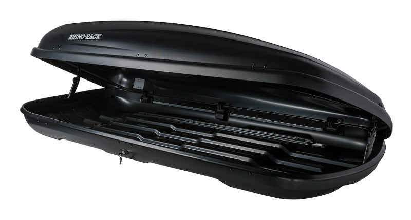 Rhino-Rack Masterfit 530L Cargo Roof Box w/ 3 Load Securing Straps - Black-thumbmail-4