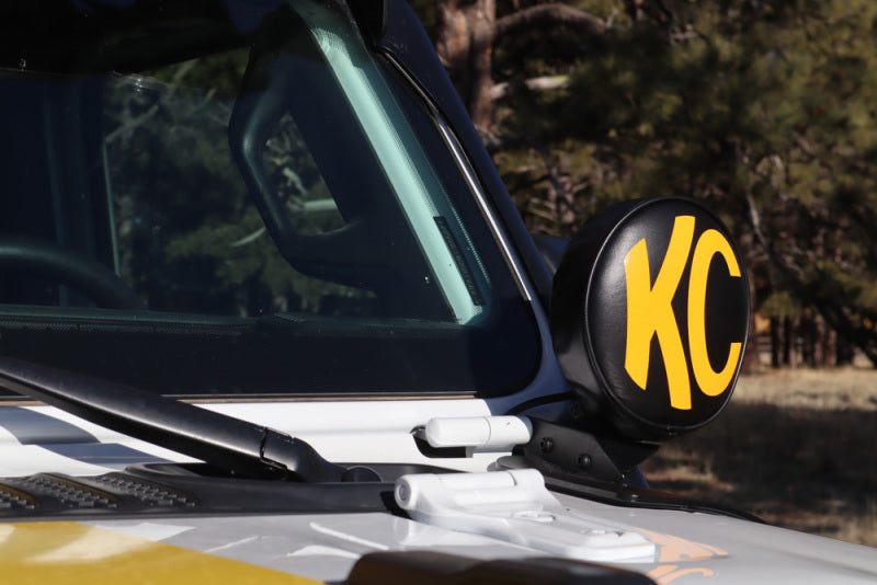 KC HiLiTES 6in. Round Soft Cover (Pair) - Black w/Yellow KC Logo-thumbmail-7