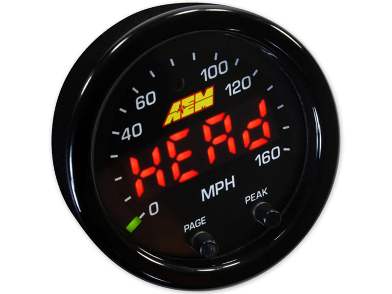 AEM X-Series 0-160 MPH Black Bezel w/ Black Face GPS Speedometer Gauge-thumbmail-5