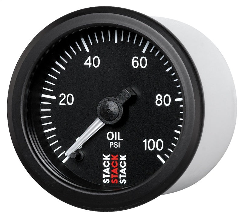Autometer Stack 52mm 0-100 PSI 1/8in NPTF Male Pro Stepper Motor Oil Pressure Gauge - Black-thumbmail-3