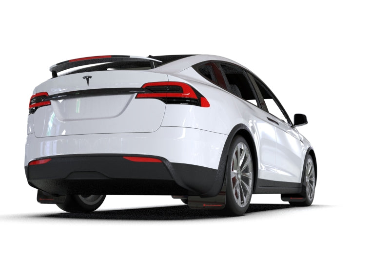 Rally Armor 2022 Tesla Model X Black UR Mud Flap w/ Red Logo-thumbmail-3