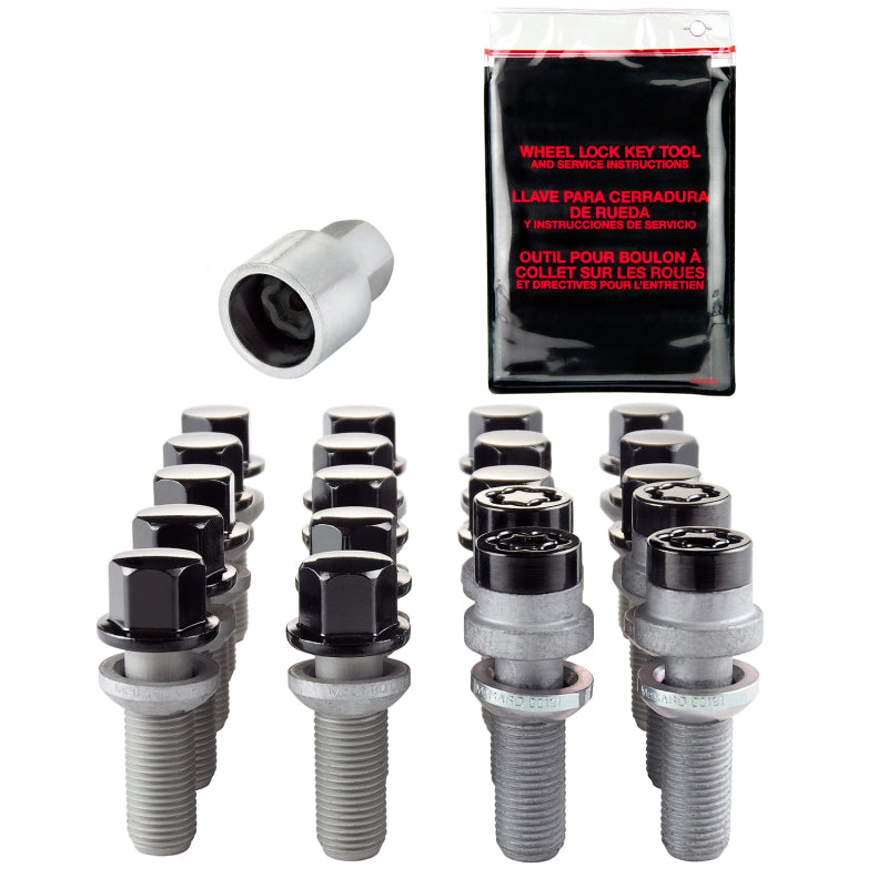 McGard 5 Lug Hex Install Kit w/Locks (Radius Seat Bolt) M14X1.5 / 17mm Hex / 35.4mm Shank L. - Black-thumbmail-4