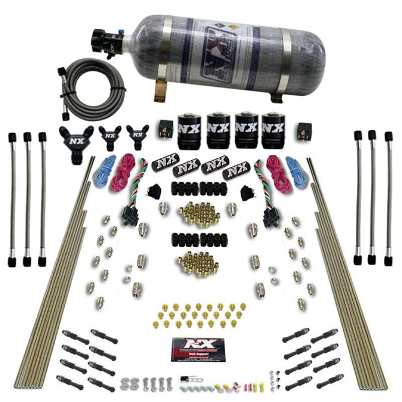 Nitrous Express 8 Cyl Dry Direct Port Dual Stage 4 Solenoids Nitrous Kit (200-600HP) w/Comp Bottle-thumbmail-2