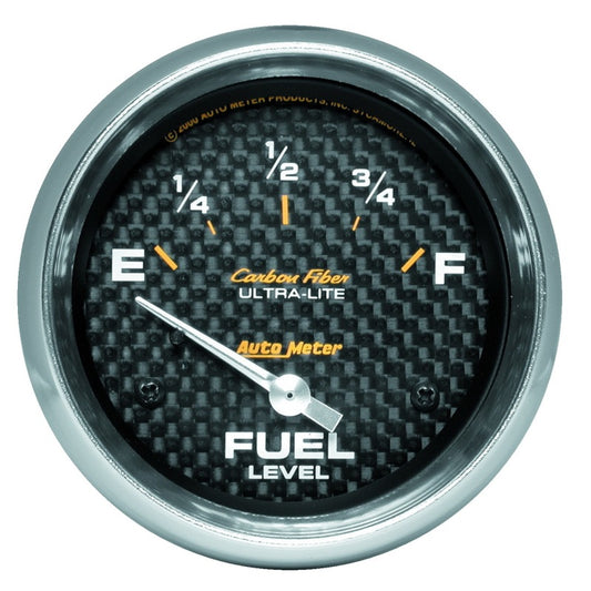 AutoMeter Gauge Fuel Level 2-5/8in. 240 Ohm(e) to 33 Ohm(f) Elec Carbon Fiber