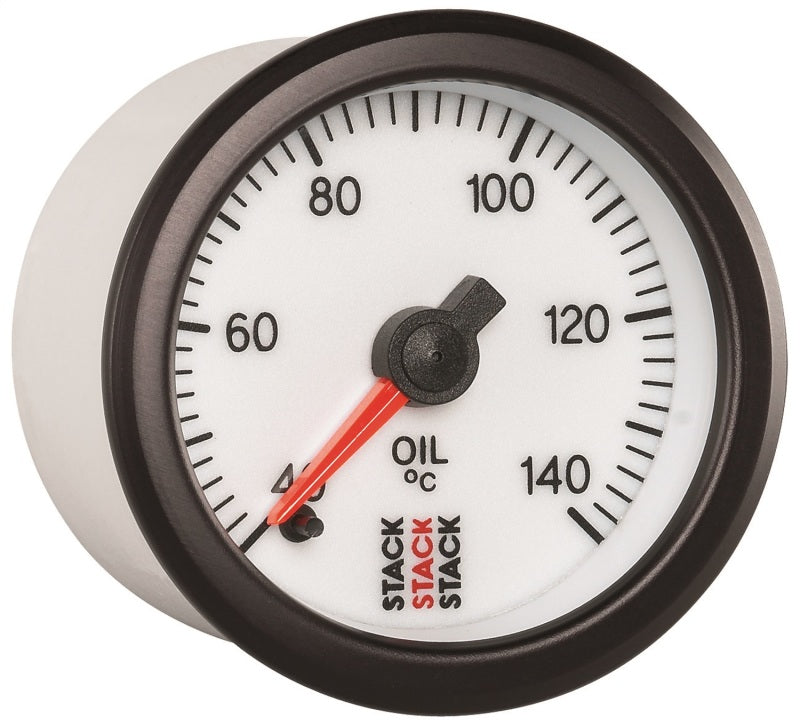 Autometer Stack 52mm 40-140 Deg C 1/8in NPTF Male Pro Stepper Motor Oil Temp Gauge - White-thumbmail-5