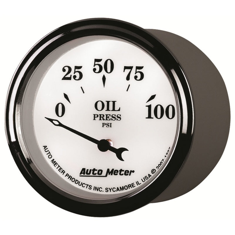 AutoMeter Gauge Oil Press 2-1/16in. 100PSI Elec Old Tyme White II-thumbmail-5
