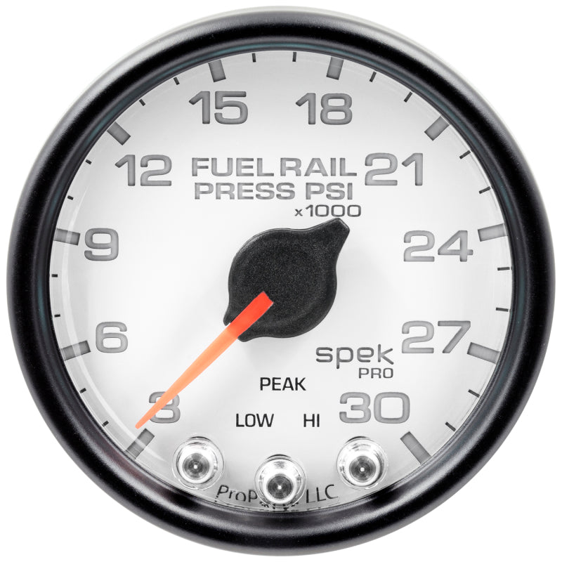 Autometer Spek-Pro Gauge Rail Press 2 1/16in 30Kpsi Stepper Motor W/Peak & Warn Wht/Blk-thumbmail-1