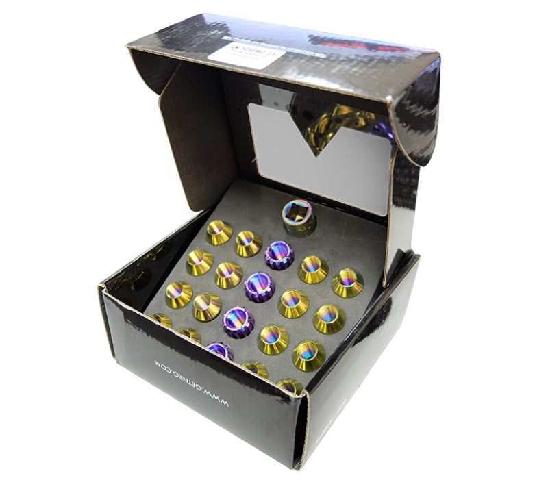 NRG 200 Series M12 X 1.5 Titanium Lug Nut Set - 21 Pc w/Lock Key Socket - Neochrome-thumbmail-7