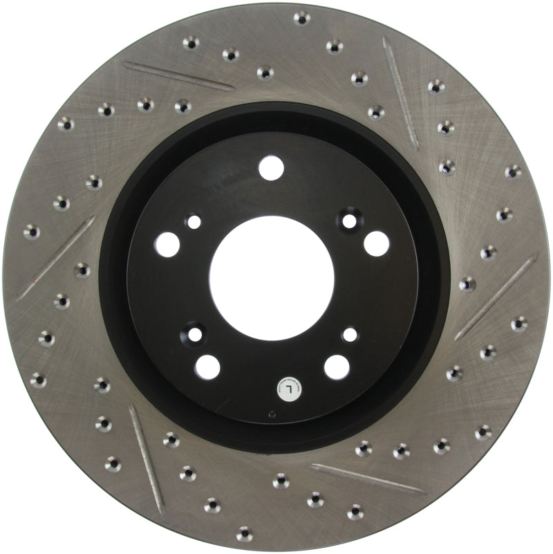 StopTech 02-06 Acura RSX Type S / 06-09 Honda Civic Si Slotted & Drilled Left Front Rotor-thumbmail-13