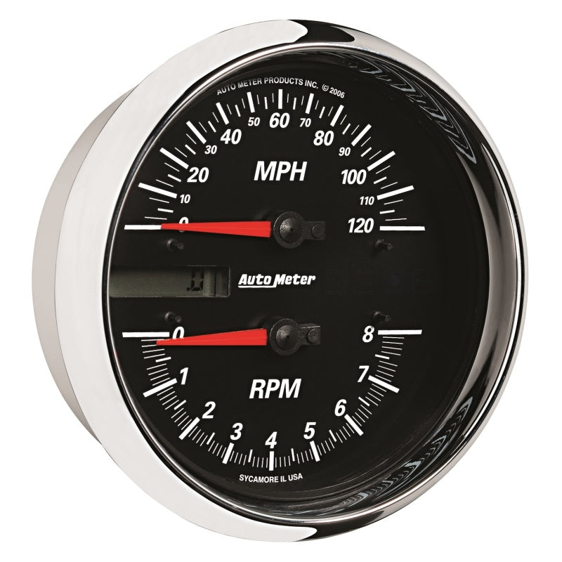 Autometer Pro-Cycle Gauge Tach/Speedo 4 1/2in 8K Rpm/120 Mph Black-thumbmail-3