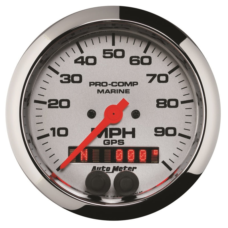 Autometer Marine Chrome 3-3/8in 100MPH GPS Speedometer Gauge-thumbmail-2