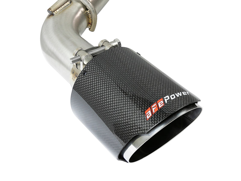 aFe Takeda 2.5in 304 SS Cat-Back Exhaust System w/ Carbon Fiber Tips 16-18 Infiniti Q50 V6-3.0L (tt)-thumbmail-4
