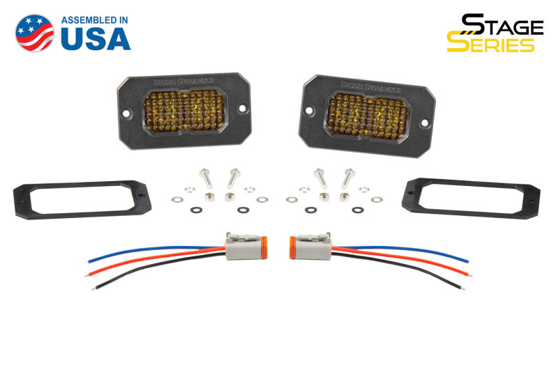 Diode Dynamics Stage Series 2 In LED Pod Sport - Yellow Fog Flush ABL (Pair)-thumbmail-5