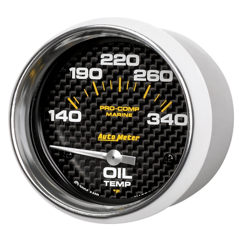 Autometer Marine Carbon Fiber Electric Oil Temperature Gauge 2-5/8in 140-300 Deg F-thumbmail-3
