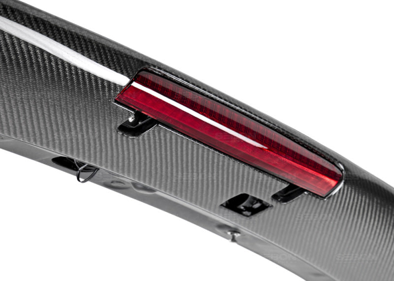 Seibon 08-11 Subaru WRX/STi Hatchback STI-Style Carbon Fiber Rear Spoiler w/ LED Light Included-thumbmail-4