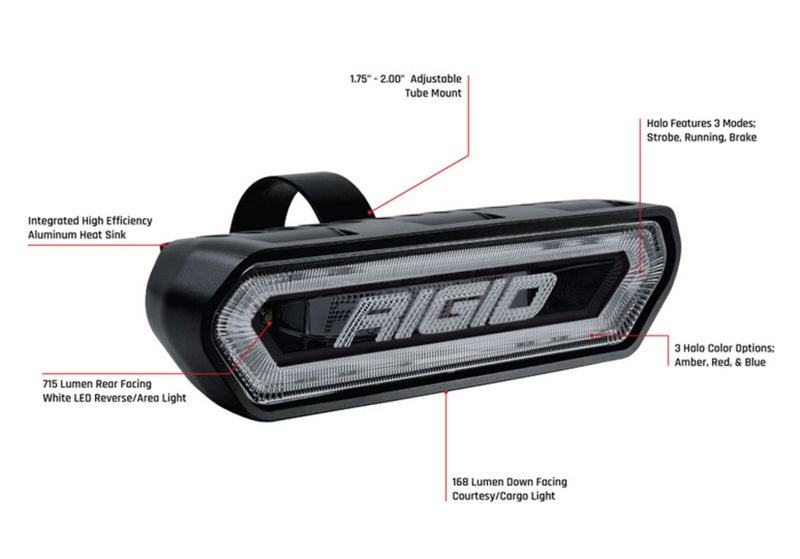 Rigid Industries Chase Tail Light Kit w/ Mounting Bracket - Red-thumbmail-6