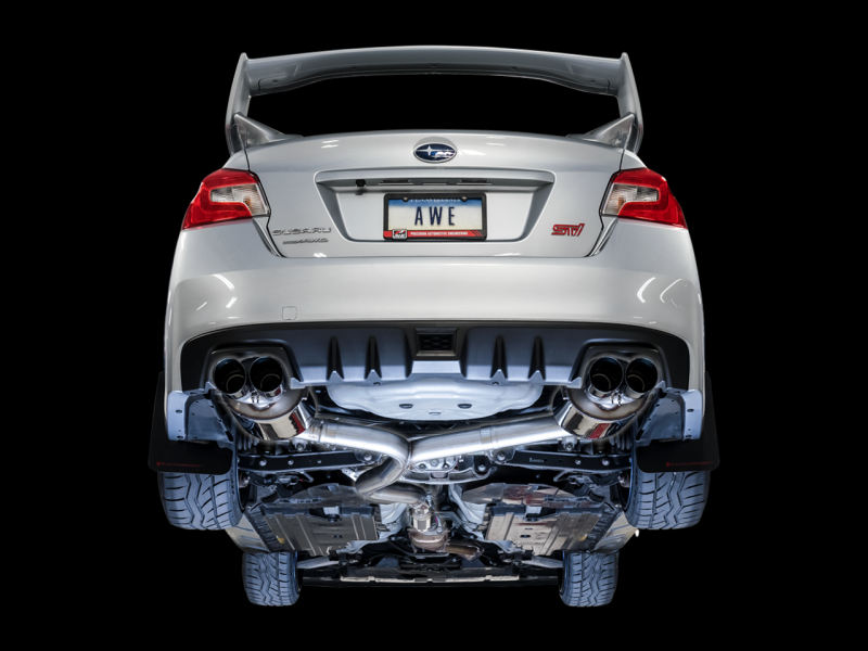AWE Tuning Subaru STI VA / WRX GV / STI GV Sedan Touring Edition Exhaust - Chrome Silver Tip (102mm)-thumbmail-5
