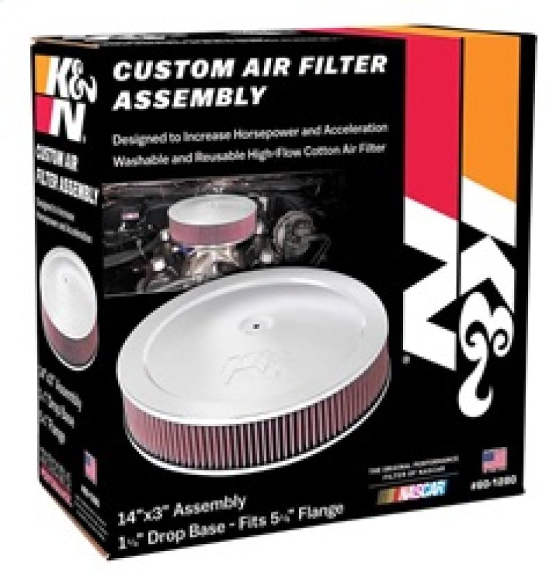 K&N 14in Red Custom Air Cleaner Assembly - 5.125in ID x 14in OD x 2.75in H x 1.25in Drop Base-thumbmail-6