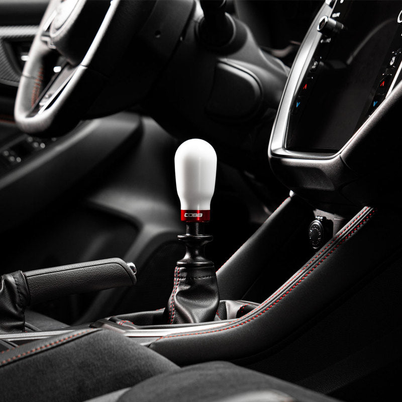 Cobb Subaru 6-Speed Tall Weighted COBB Shift Knob - White (Incl. Both Red + Blk Collars)-thumbmail-3