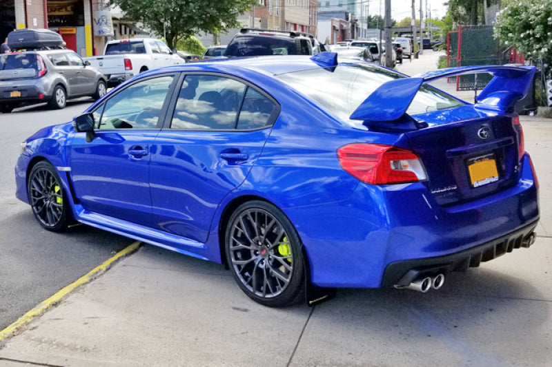 Rally Armor 15-21 Subaru WRX/STI (Sedan ONLY) Black UR Mud Flap w/ Green Logo-thumbmail-5