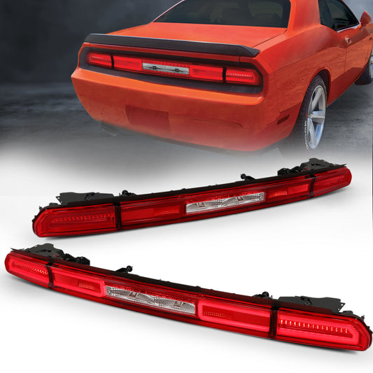 ANZO 08-10 Dodge Challenger LED Taillights - Red/Clear w/Sequential Turn Signal