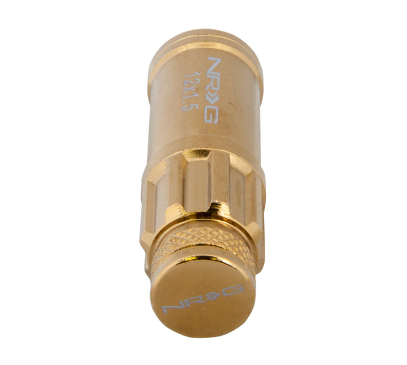 NRG 700 Series M12 X 1.5 Steel Lug Nut w/Dust Cap Cover Set 21 Pc w/Locks & Socket - Chrome Gold-thumbmail-5