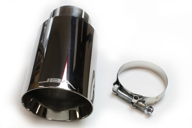JBA 2.5in x 4.5in x 8 1/4in Double Wall Polished Chrome Tip - Clamp On-thumbmail-1