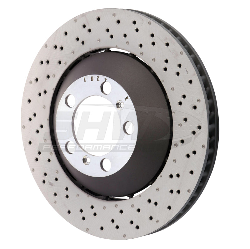 SHW 14-19 Porsche 911 GT3 4.0L w/o Ceramic Brake Right Front Drilled-Dimpled Lightweight Brake Rotor-thumbmail-1