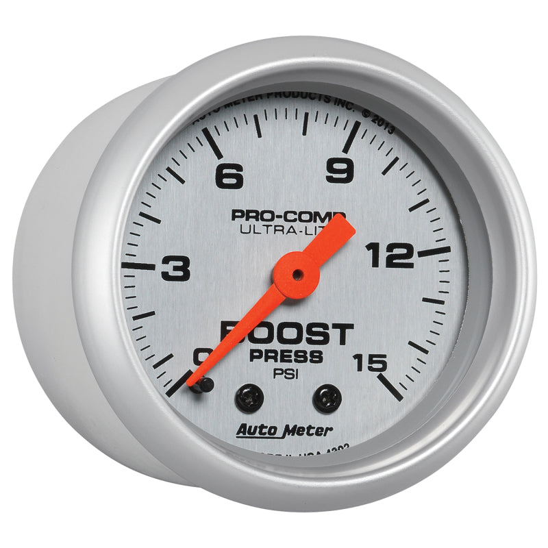 Autometer Ultra-Lite 52mm 0-15 PSI Mechanical Boost Gauge-thumbmail-3