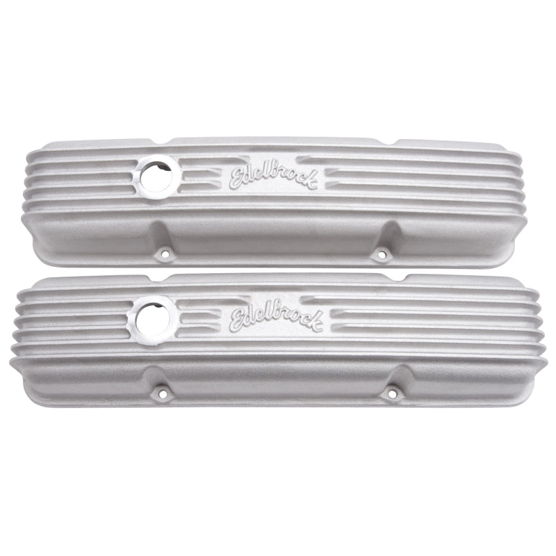 Edelbrock Valve Cover Classic Series Chevrolet 1959-1986 262-400 CI V8 w/ Breather Holes Satin-thumbmail-8